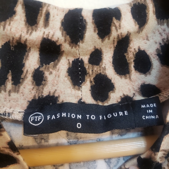 ANIMAL PRINT Bodycon Mockneck Tube Dress sz. 0X (sz 12 to 14) - Picture 4 of 14